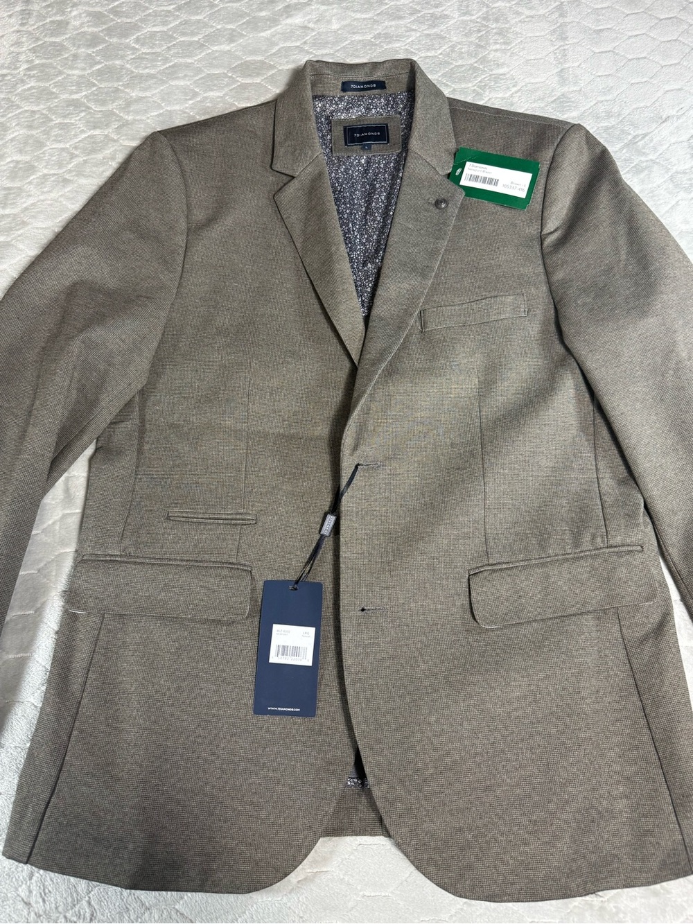 7 Diamonds Newport Blazer Brown Large NWT Modern Sport Coat